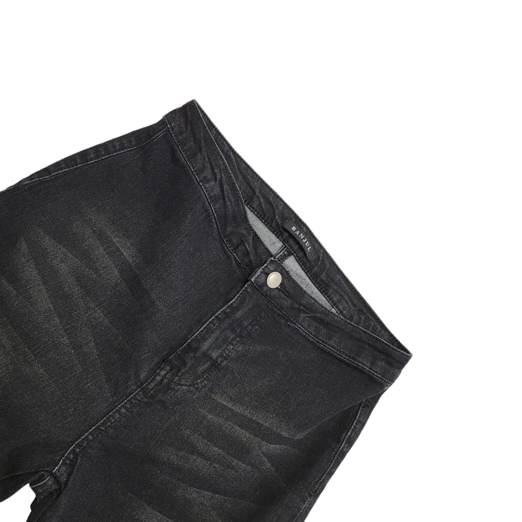 Banjul Y2K Black Flared Denim Jeans Uk Women's Size 10 W29 L28