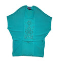Stephen Y Vintage 80's Teal Jewelled Short Sleeve Jumper Womens UK M/L