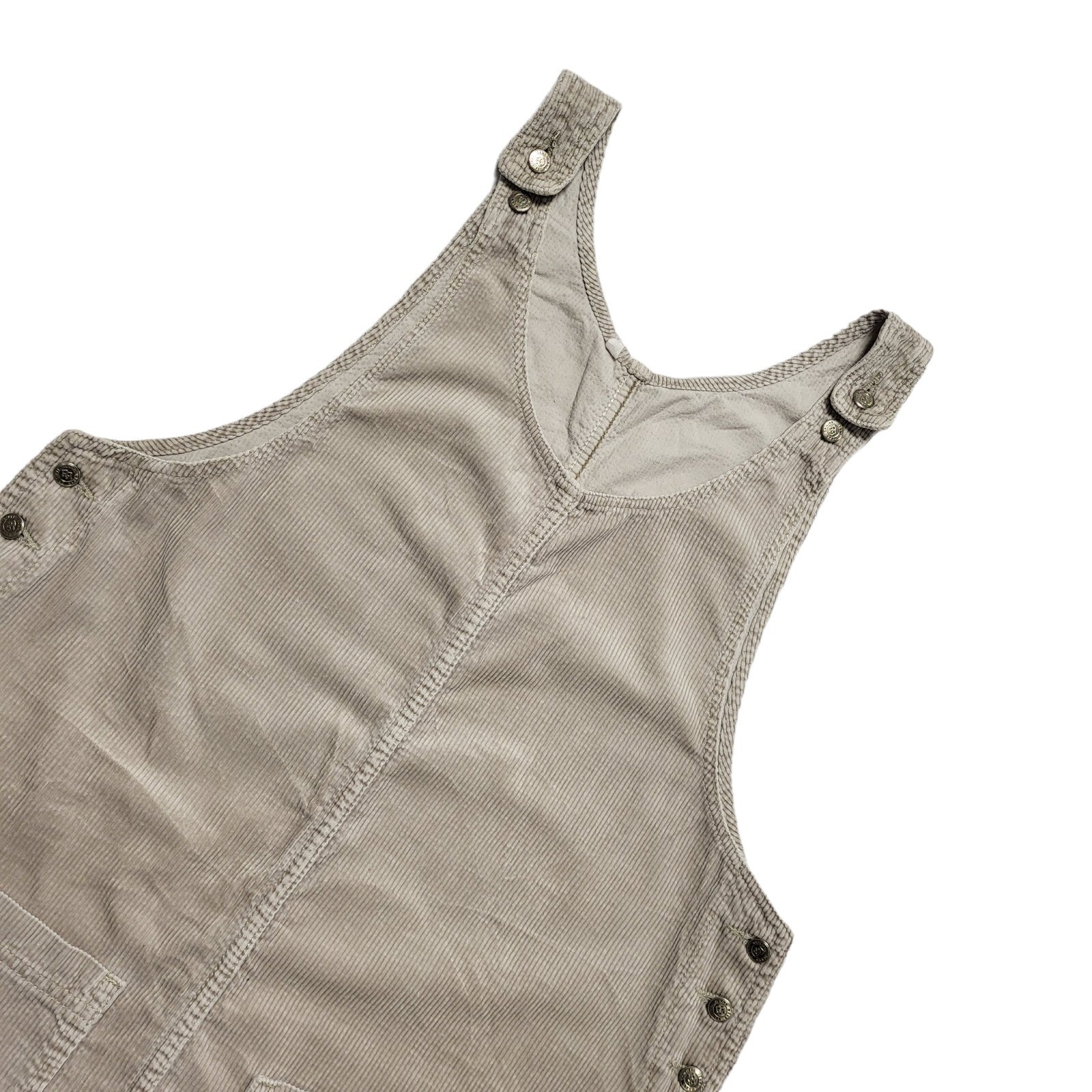 Vintage 90s Beige Sleeveless Corduroy Dress Uk Women's Size 12 W32-36