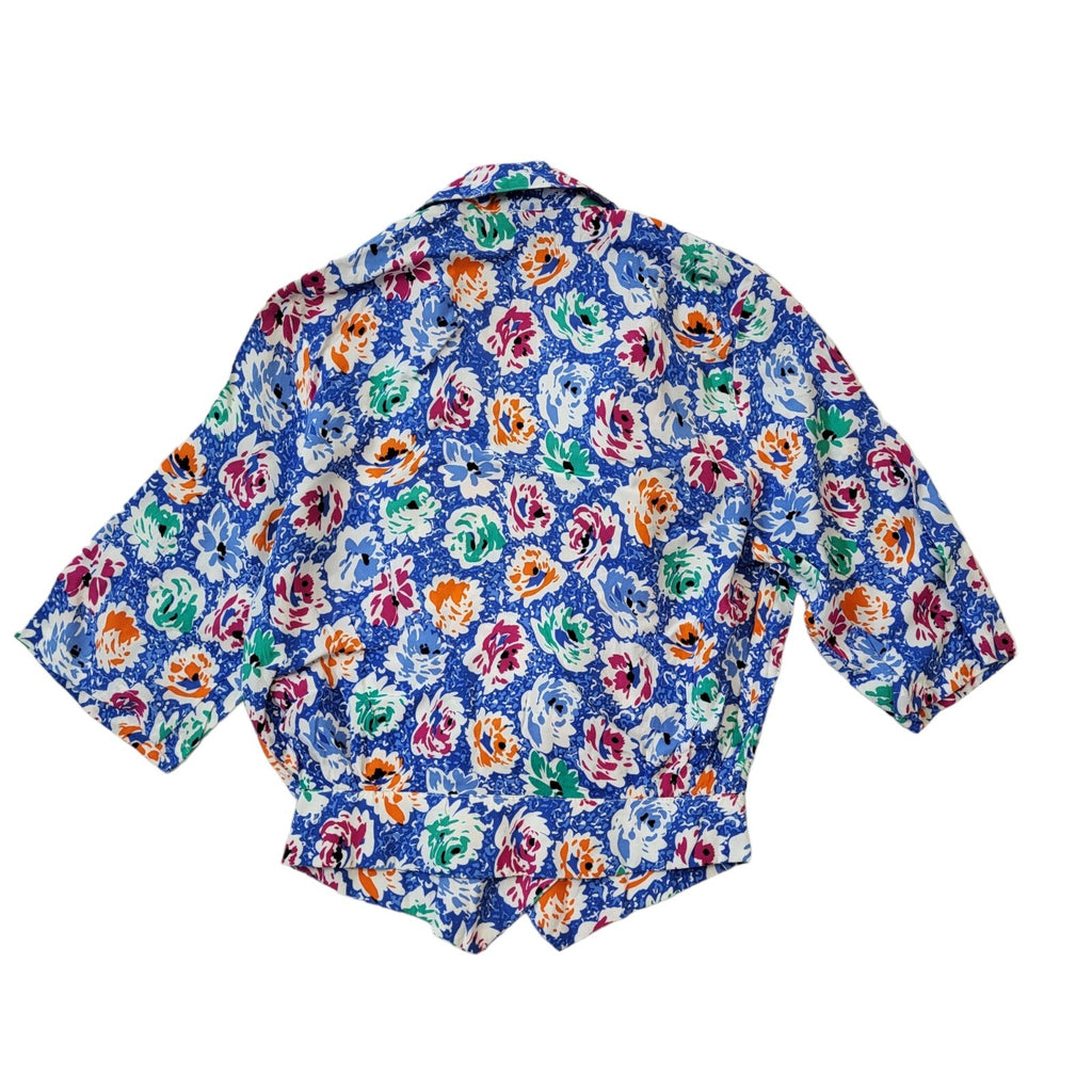 Sixth Sense C&A 80s Vintage Floral Button Up Blouse Women's 10