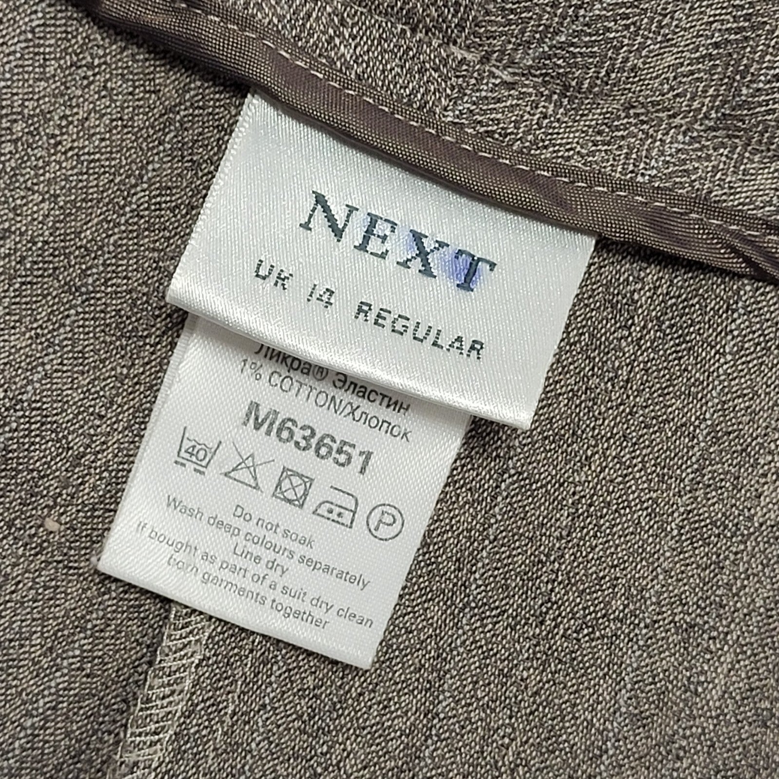 Next 90s Beige Wide Leg Dress Trousers Uk Women's 14 W32 L28