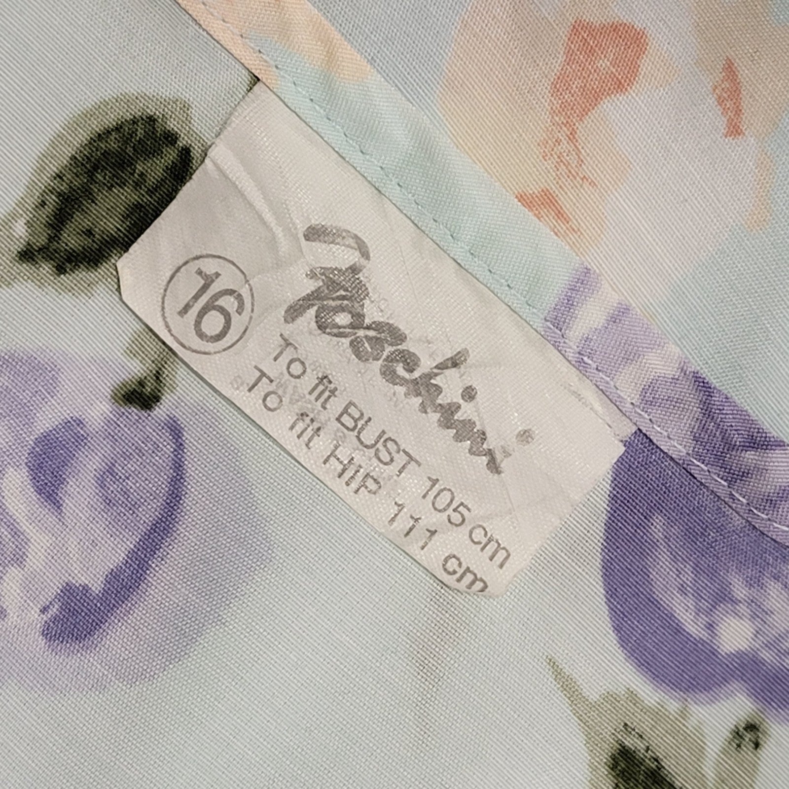 Toschini Vintage 80's Blue Short Sleeve Daywear Dress Uk Women's Size 16