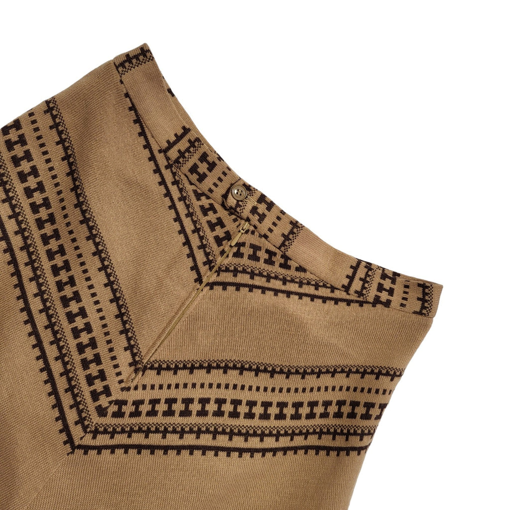 Vintage 90's Brown A-Line Midi Skirt Womens UK Size 14 W32