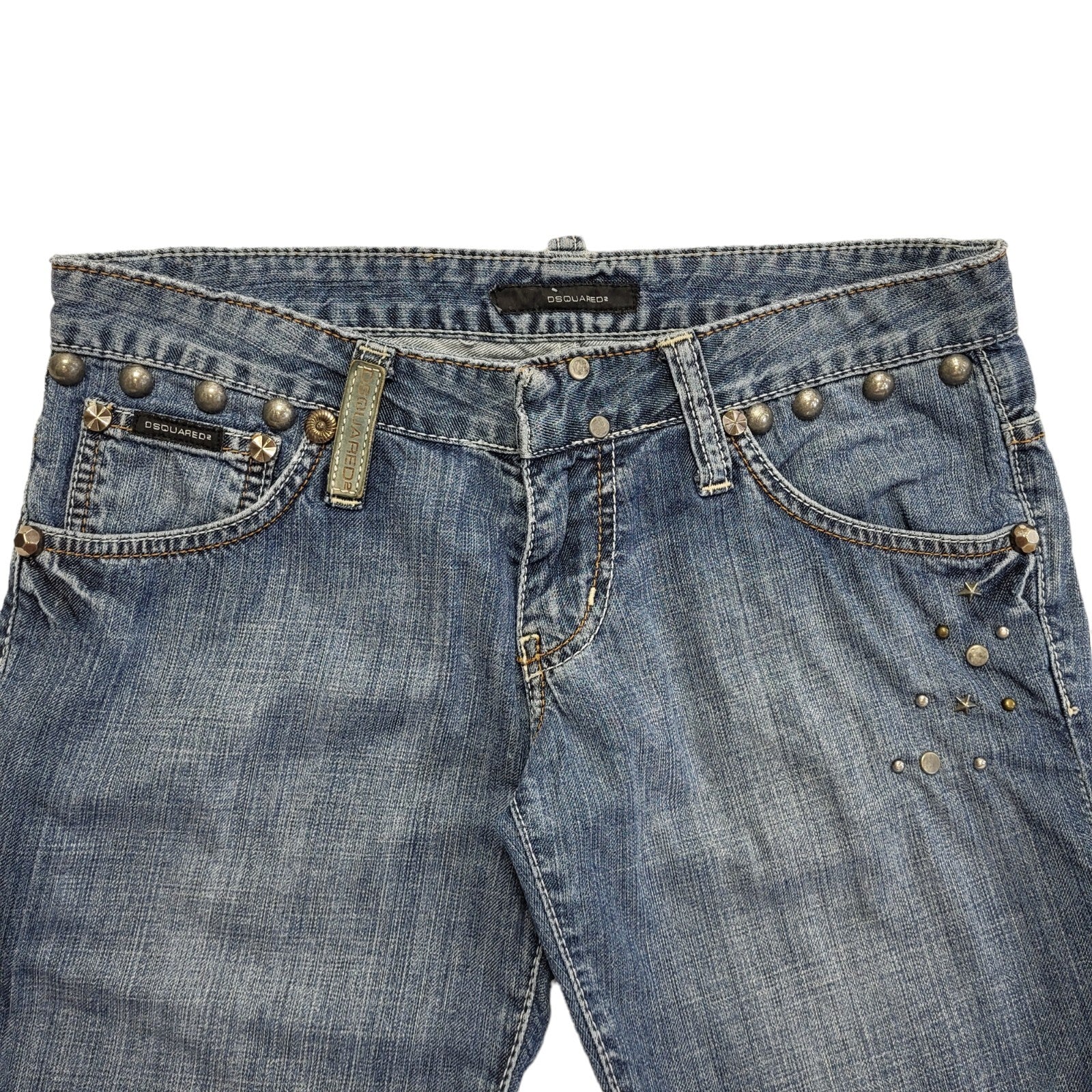 DSquared2 Vintage Y2K  Blue Zipped Denim Shorts Uk Women's Size 10 W28