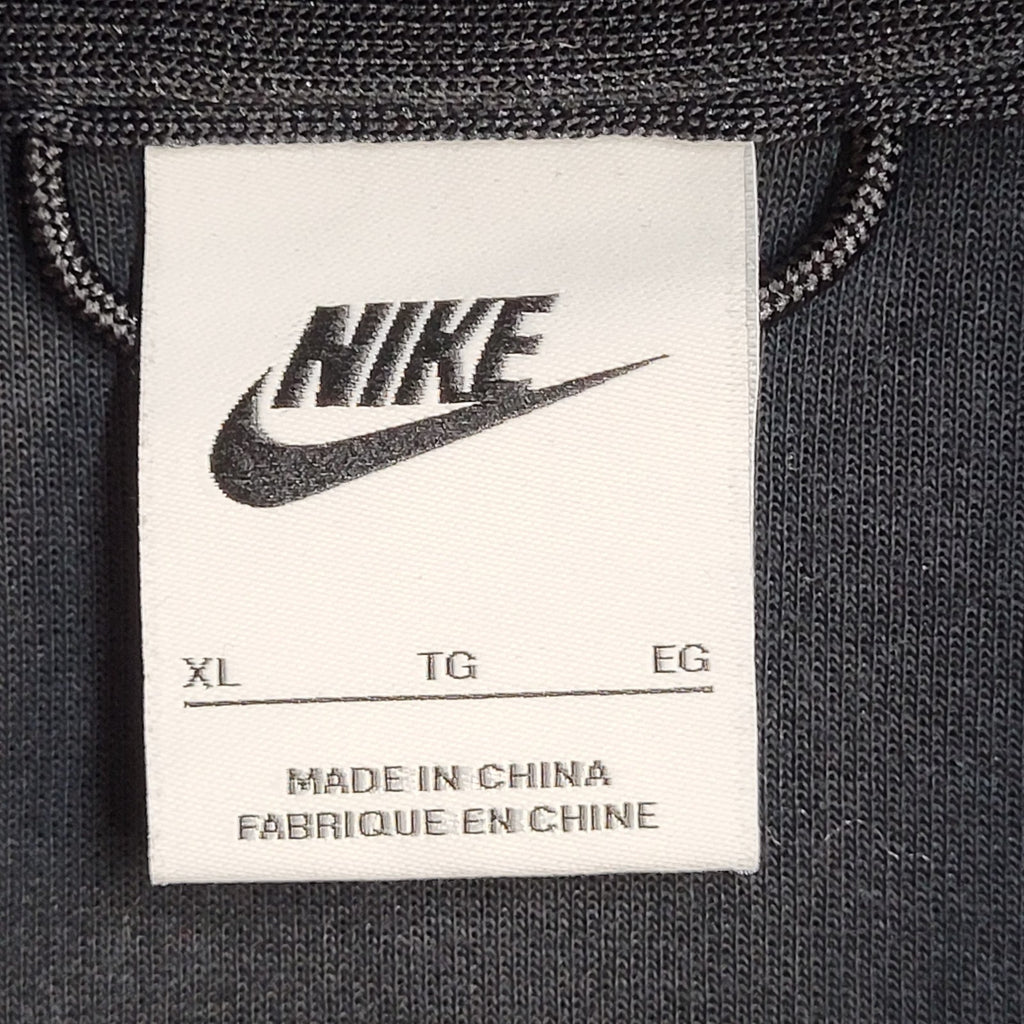 Nike Grey Black Y2K Full Zip Sports Hoodie UK Men's Size XL