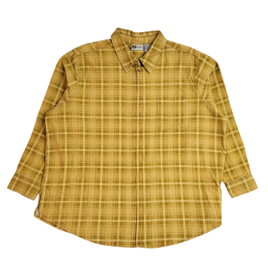 Faded Glory Y2K 1/4 Zip Checked Long Sleeve Shirt BNWT Women's Size 26-28