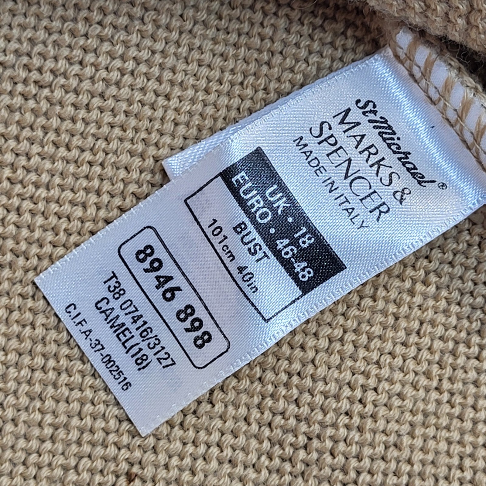 St Michael Vintage 90's Beige Button Cardigan UK Women's Size 18