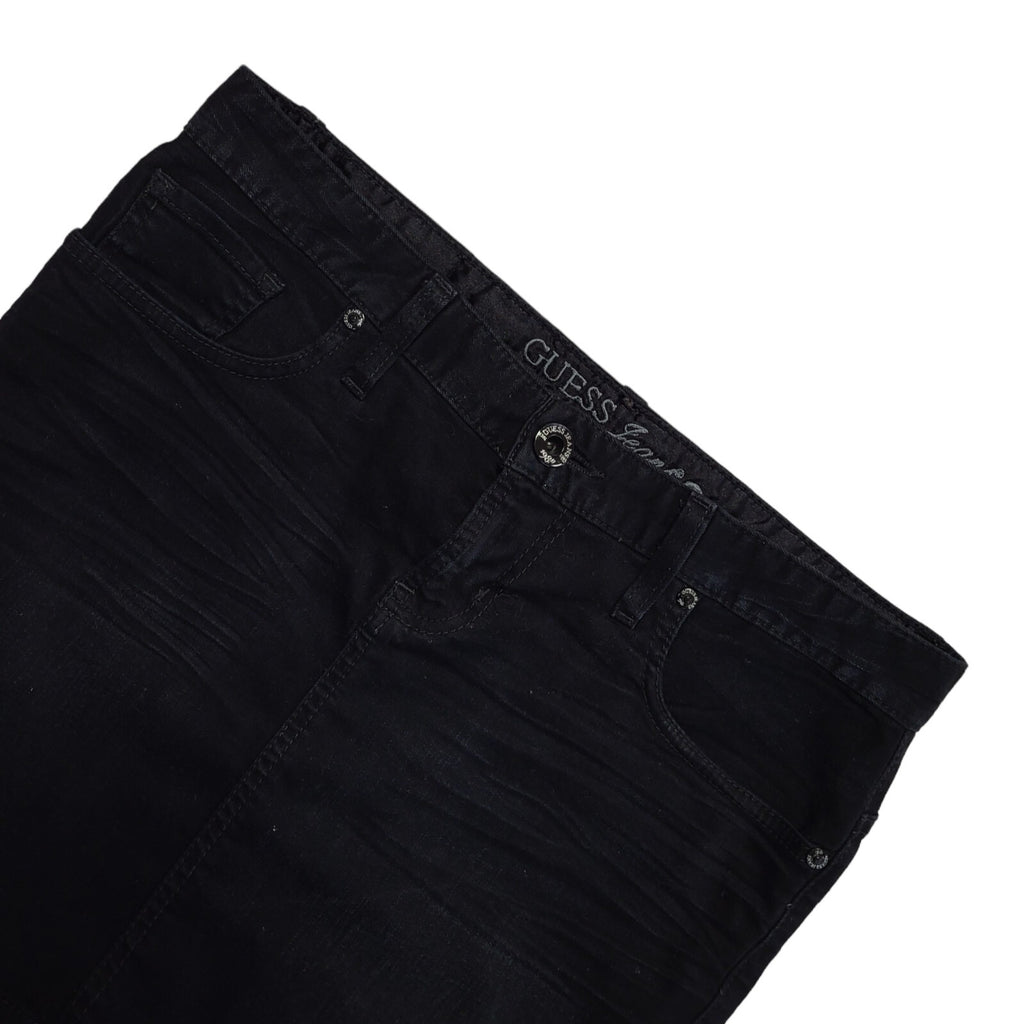 Guess Black Denim Mini Skirt Uk Women's Size 12 W30