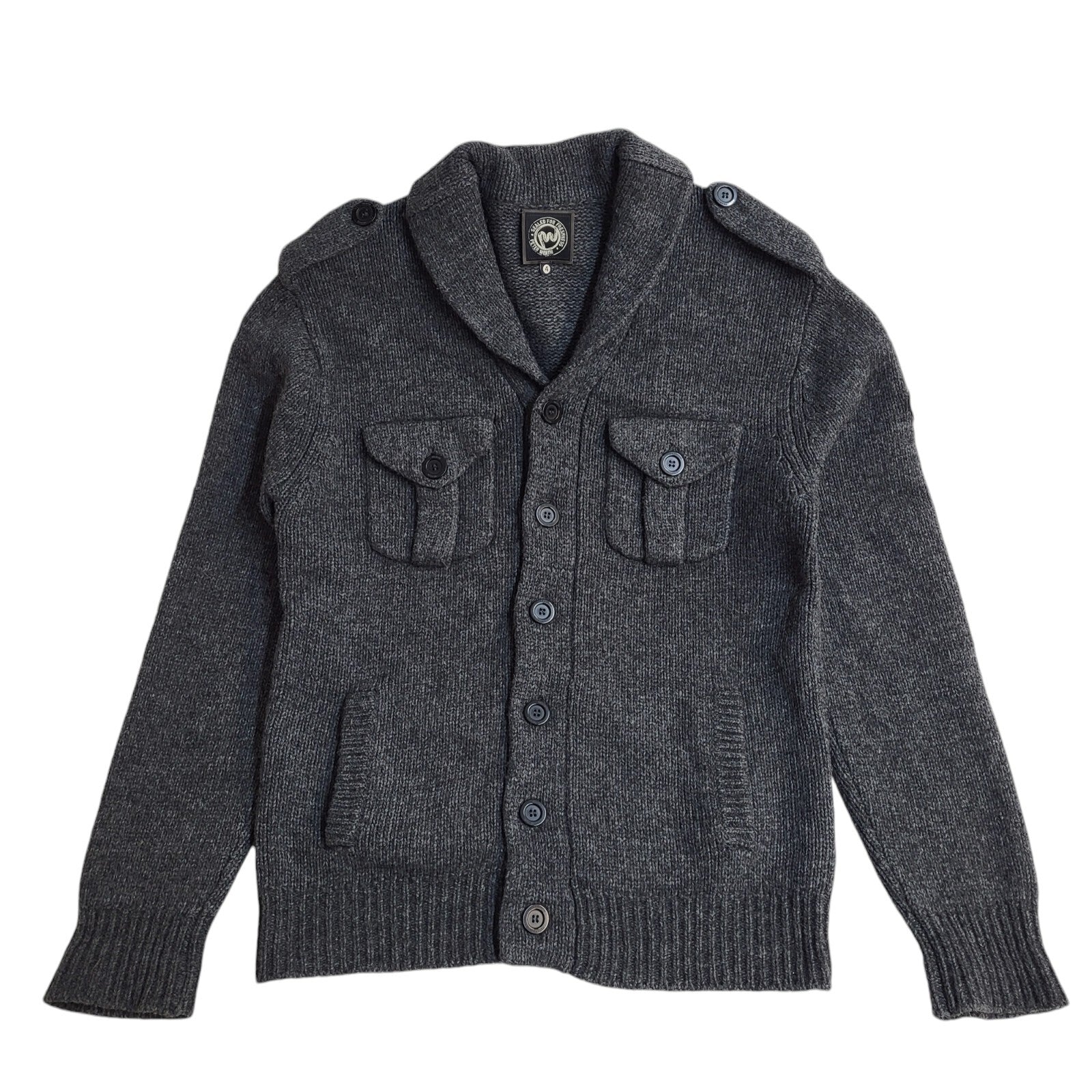 Peter Werth 90s Grey Wool Button Jacket Uk Men's Size Medium
