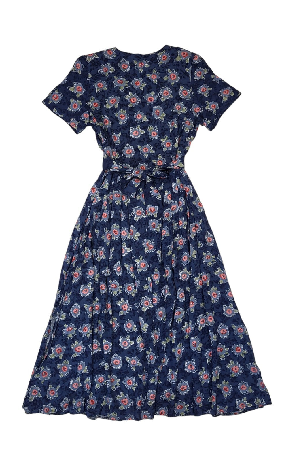 90s Vintage Maxime Blue Floral Buttoned Daywear Dress Women's Size S