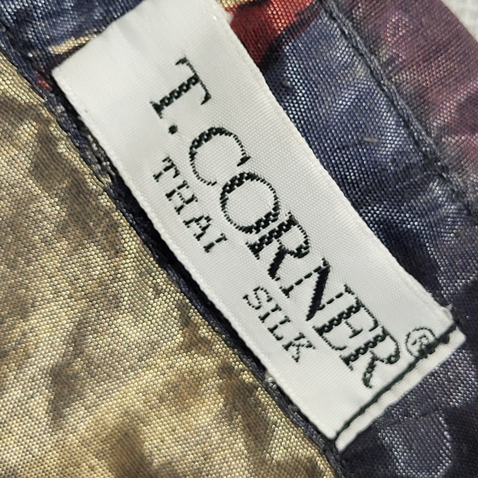 T. Corner Vintage 90's Purple Abstract Silk Short Sleeve Shirt Men's UK L