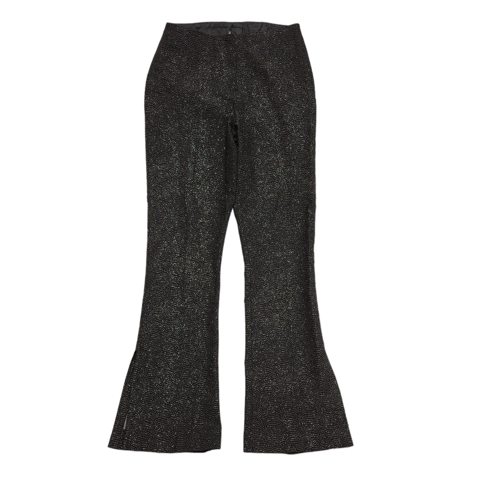 Bay Vintage 80's Black Boot Leg Glitter Trousers Womens UK Size 10 W28 L31