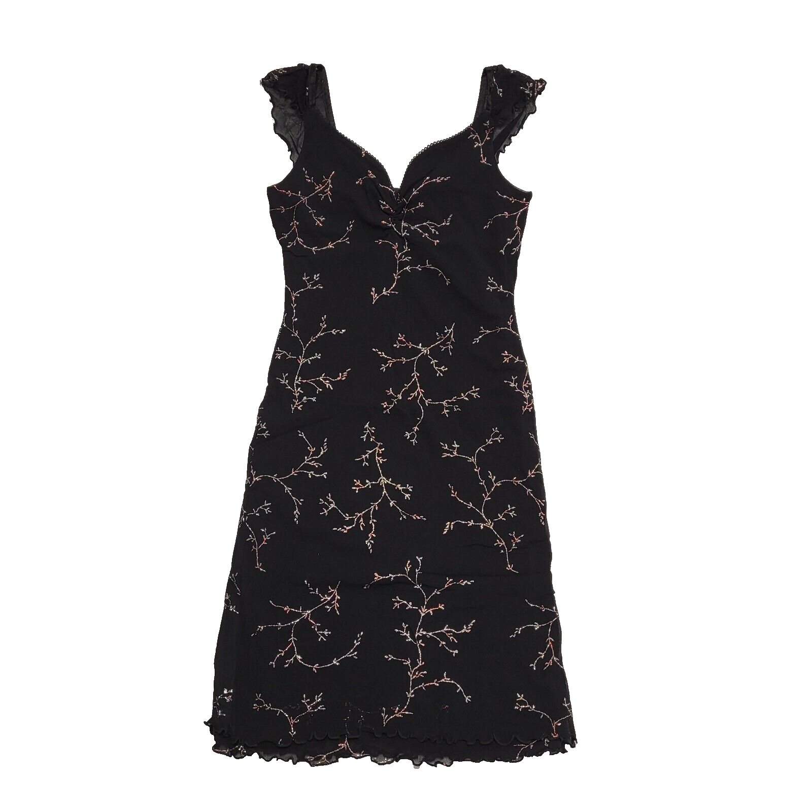 Pineapple Vintage 90s Black Glitter Knee Length Party Dress Womens UK Size M