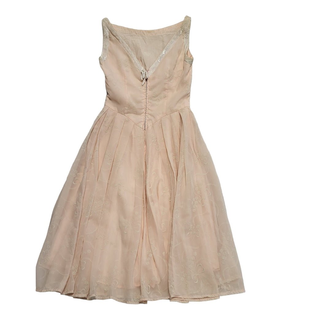 Vintage Pink 50s Metal Zipper Sleeveless Fit & Flare Dress Women's Size 10