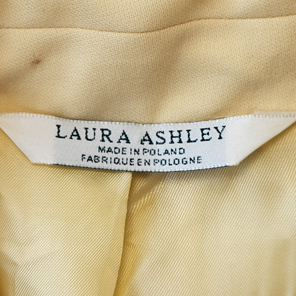 Laura Ashley 90s Vintage Yellow Button Blazer Jacket Women's Size 14 Eu 42