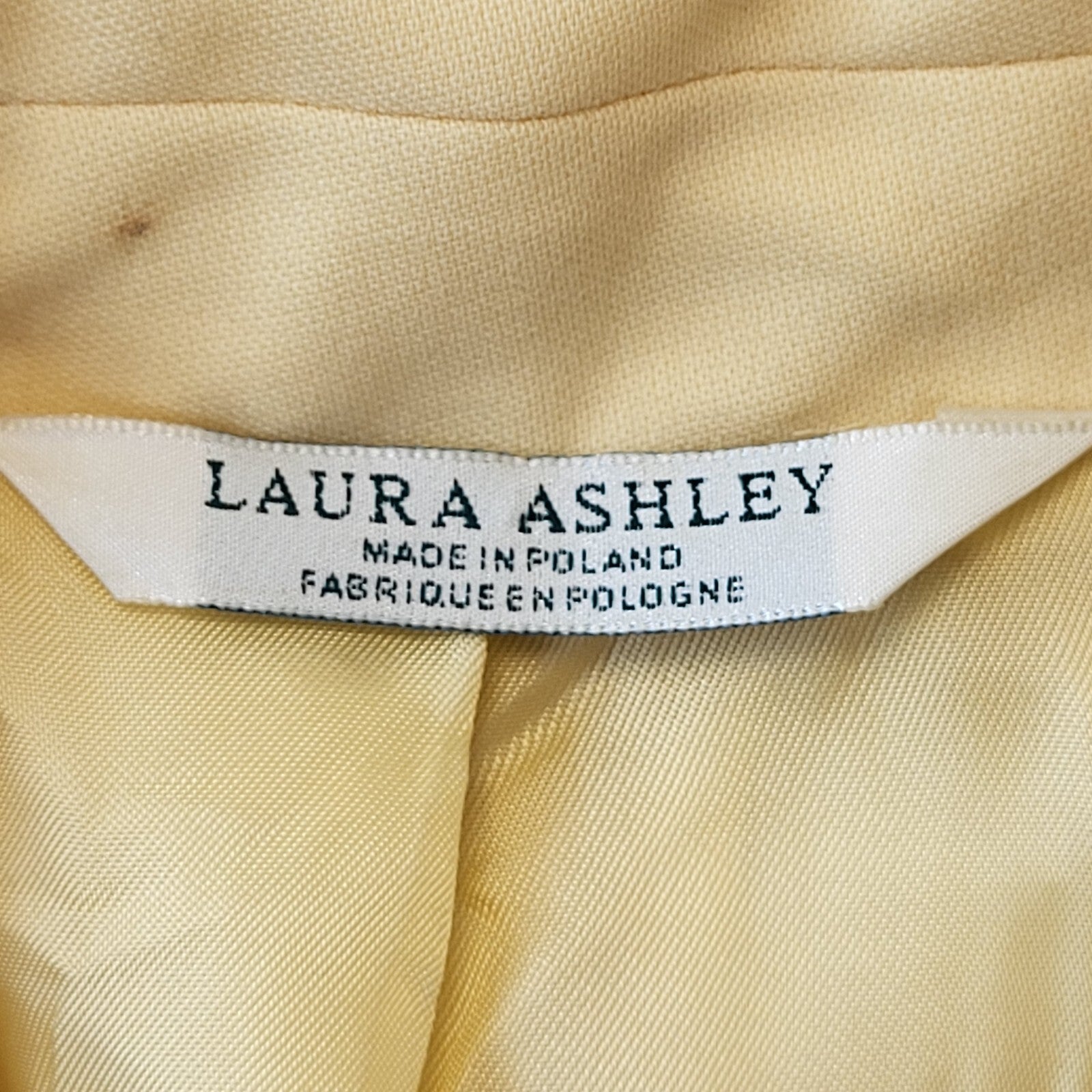 Laura Ashley 90s Vintage Yellow Button Blazer Jacket Women's Size 14 Eu 42
