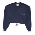 Fruit Of The Loom 90's Scheuwimmer Blue Cropped Sweatshirt Womens UK Size L