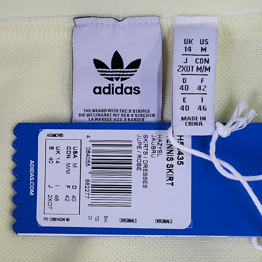 Adidas Skirt Yellow Y2K Short Tennis Sports Uk Bnwt Women's Size 14 W32