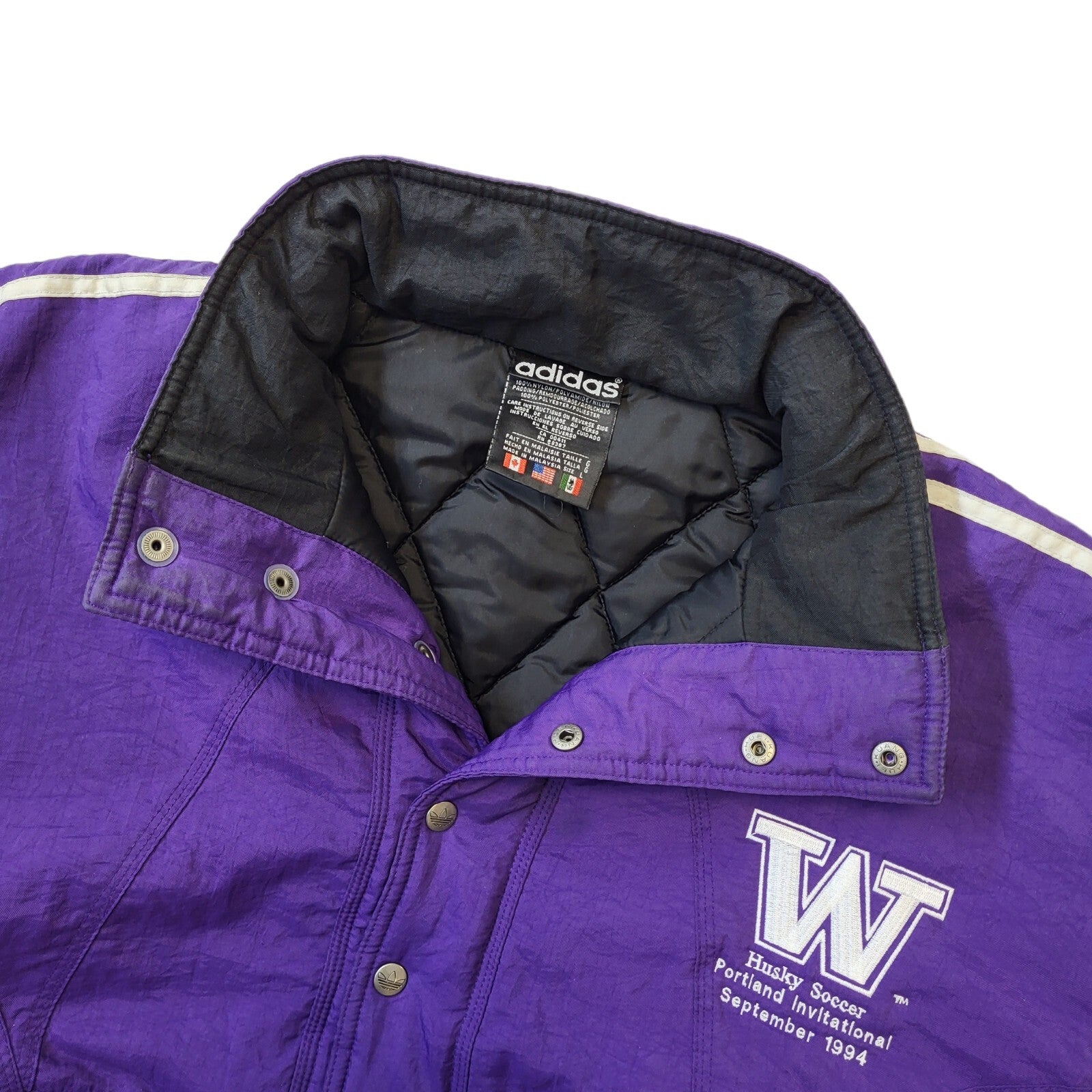 Adidas 1994 Vintage Purple Portland 1/4 Zip Pullover Sports Jacket Men's Size L