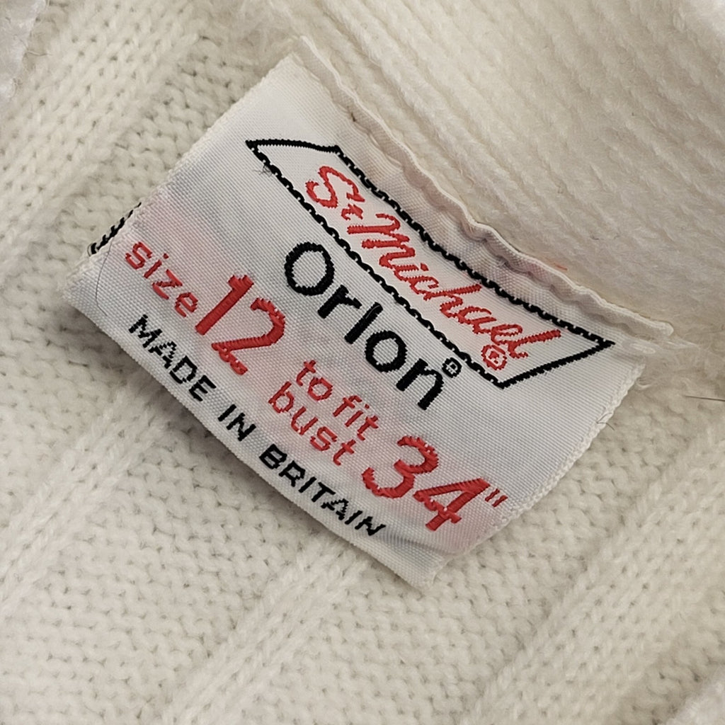 St Michael Vintage White Button Cardigan Uk Women's Size 12