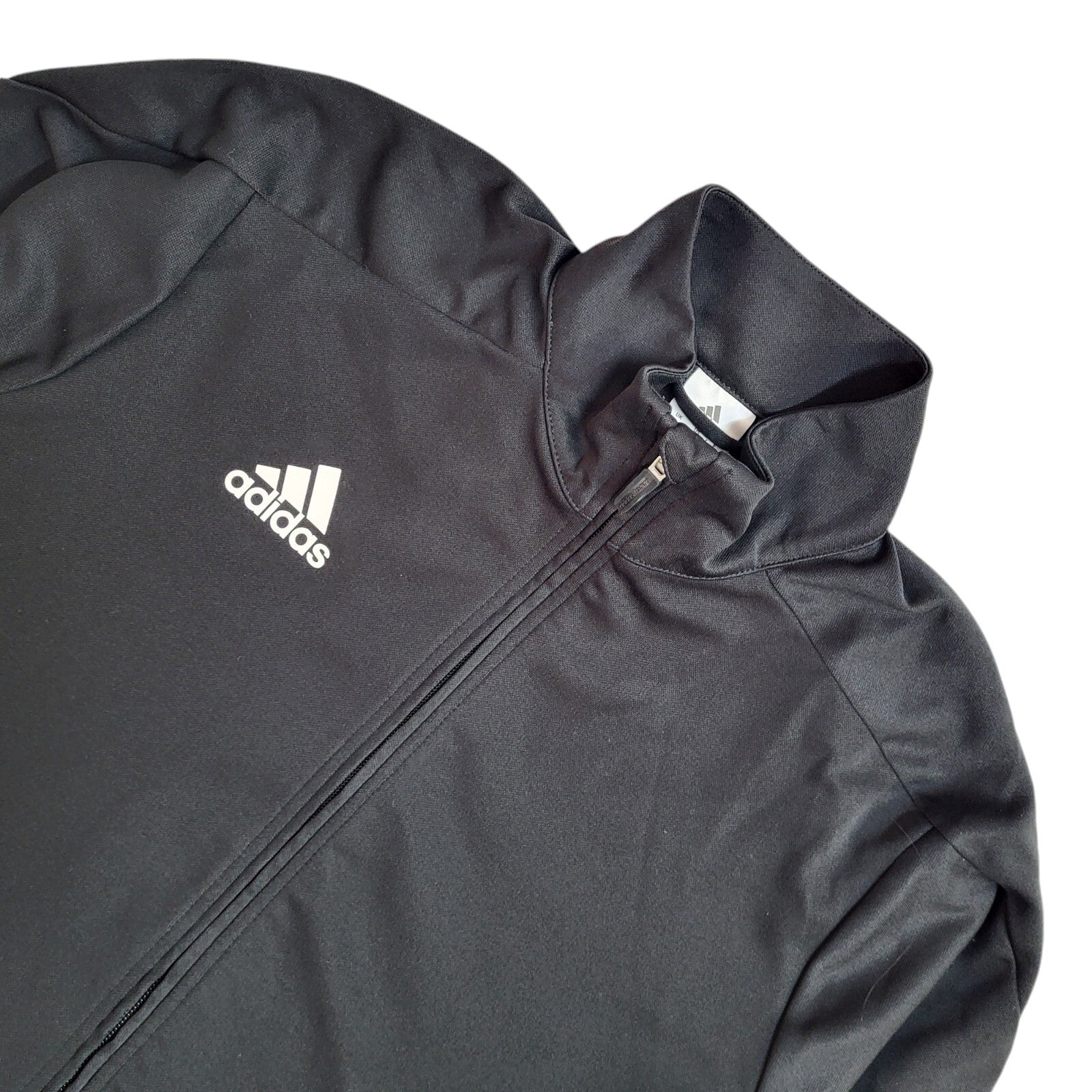 Adidas Black Full Zip Sports Modern Tracksuit Top Jacket UK Men's Size L