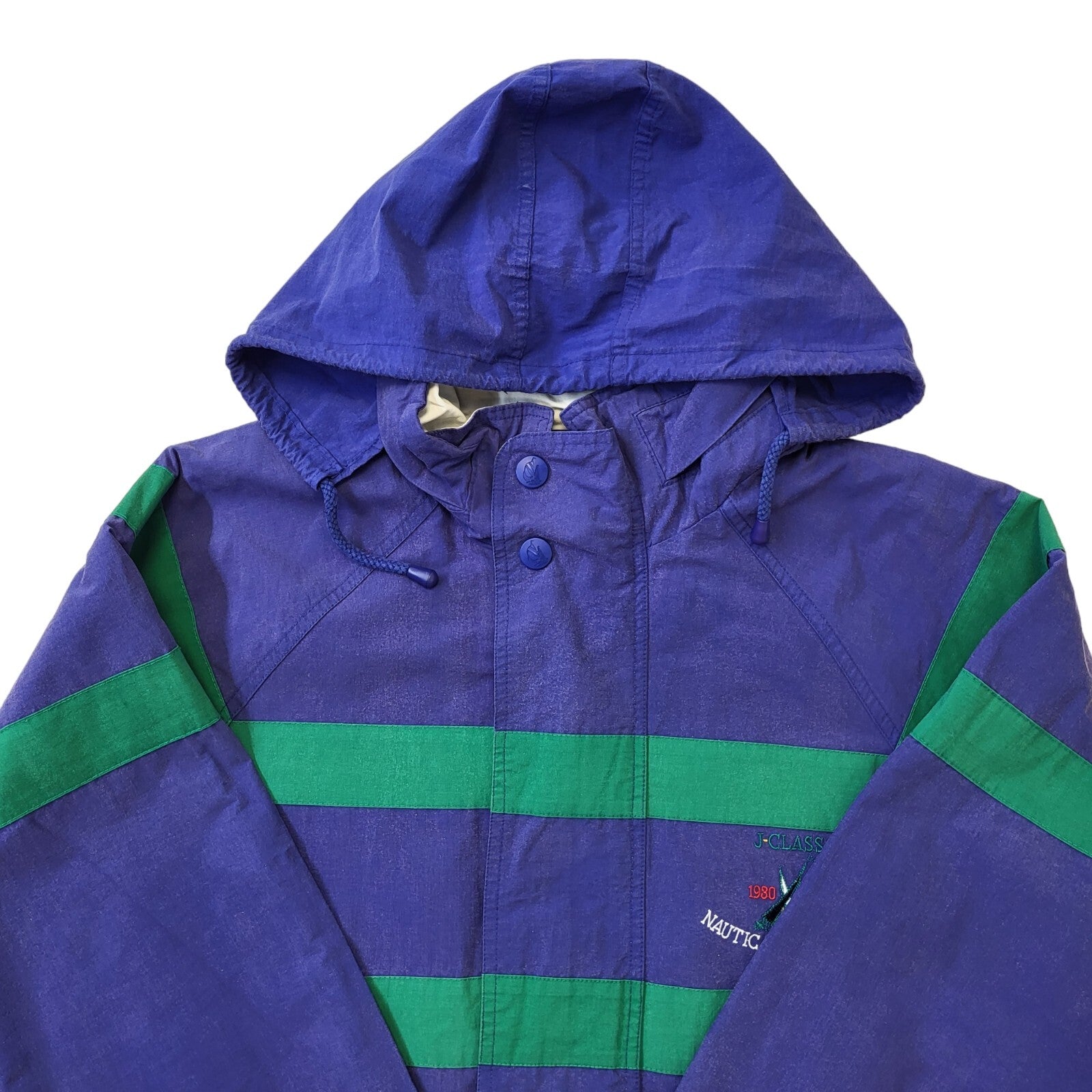 Nautica 90s Vintage Blue Zip Up Hooded Jacket Men's Size XL