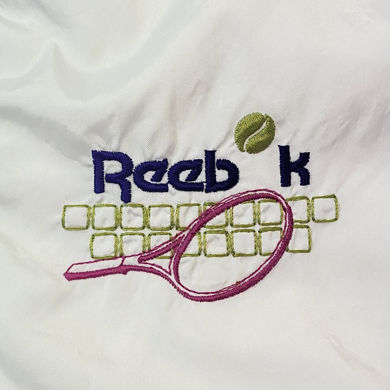 Reebok 80s Vintage Tennis White & Purple Lightweight Sports Jacket Men's Size L