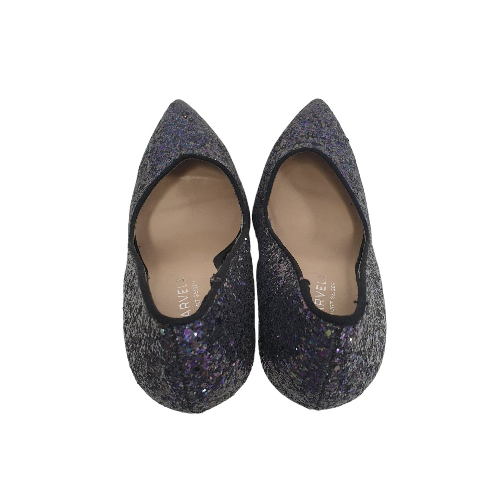 Kurt Geiger Carvela Purple Sparkly High Heel Shoes Uk 4 Eu 37