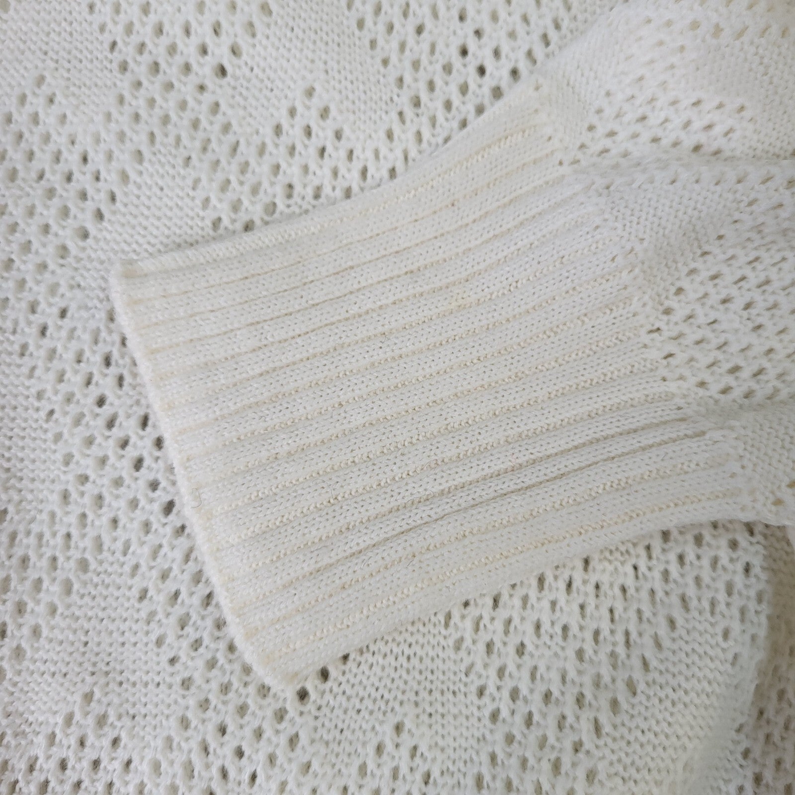 Vintage 80s Cream Roll Neck Long Sleeve Knitted Jumper Uk Women's Size 8/10
