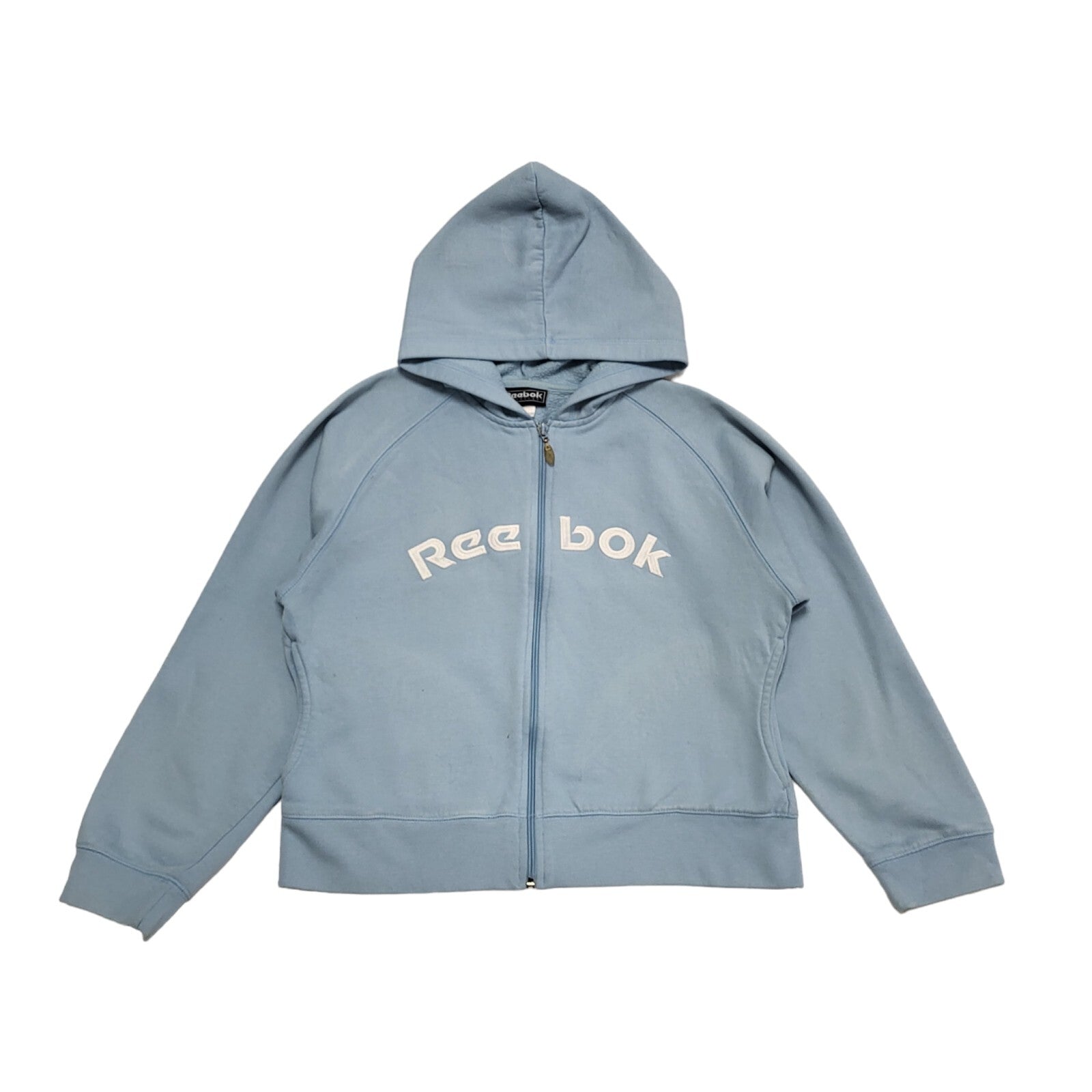 Reebok Light Blue Zipped Sweatshirt Hoodie Uk Women's Size 14
