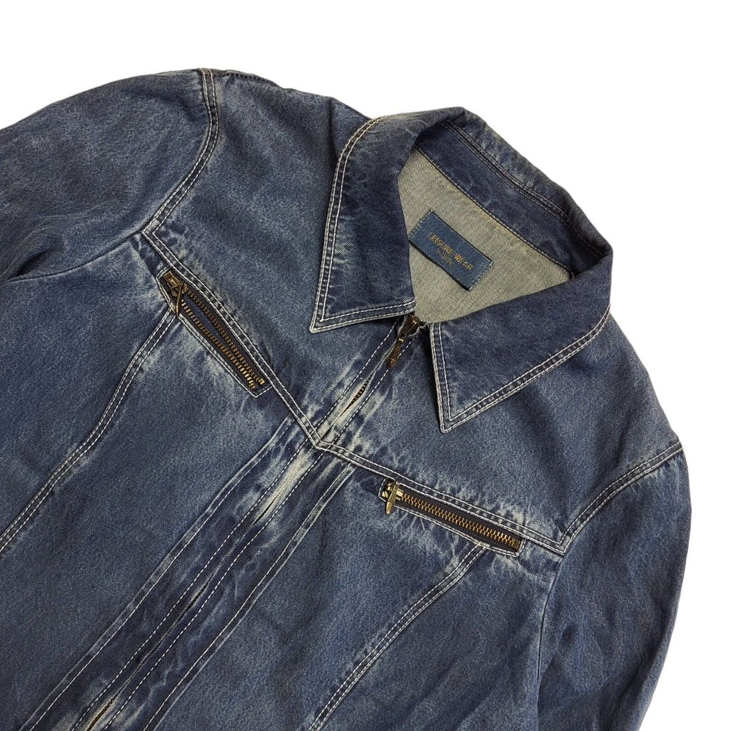 Leisure Wear Vintage 90's Blue Full Zip Denim Jacket Womens UK Size 14
