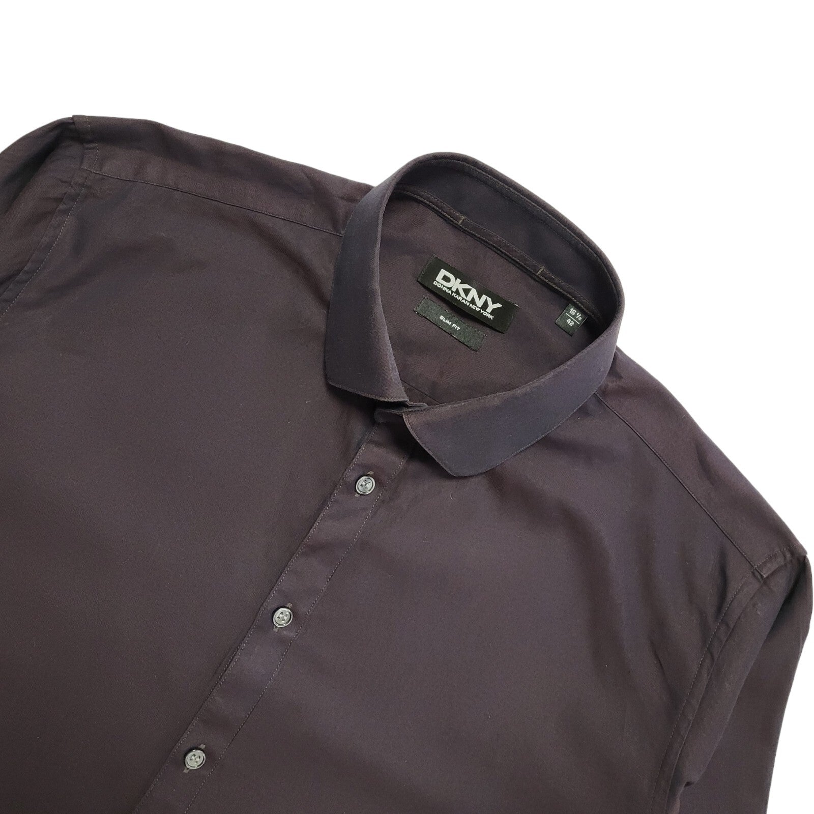 DKNY Vintage Y2K Purple Solid Long Sleeve Shirt Mens UK XL
