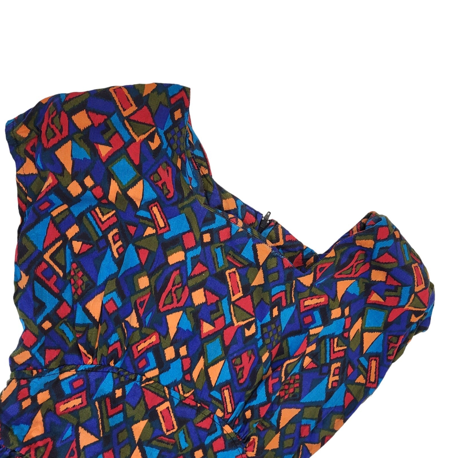 Set Up 80s Vintage Multicoloured  A-Line Sleeveless Daywear Dress Women's 10/12