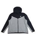 Nike Grey Black Y2K Full Zip Sports Hoodie UK Men's Size XL