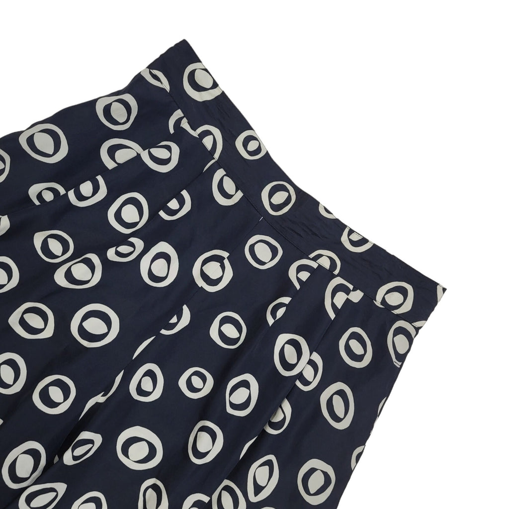Next 90s Black & White Geometric Wide Leg Trousers Women's UK 16 W34 L29