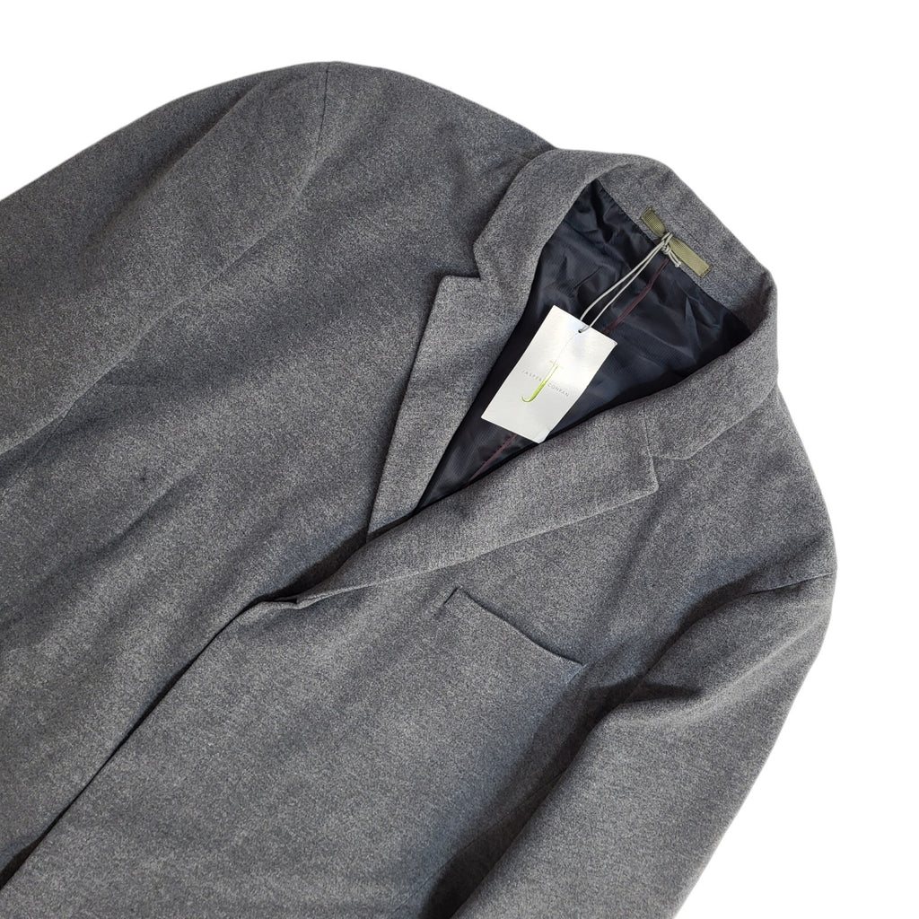 Debenhams Vintage Y2k Grey Wool Button Overcoat Uk Men's Size 3XL Bnwt