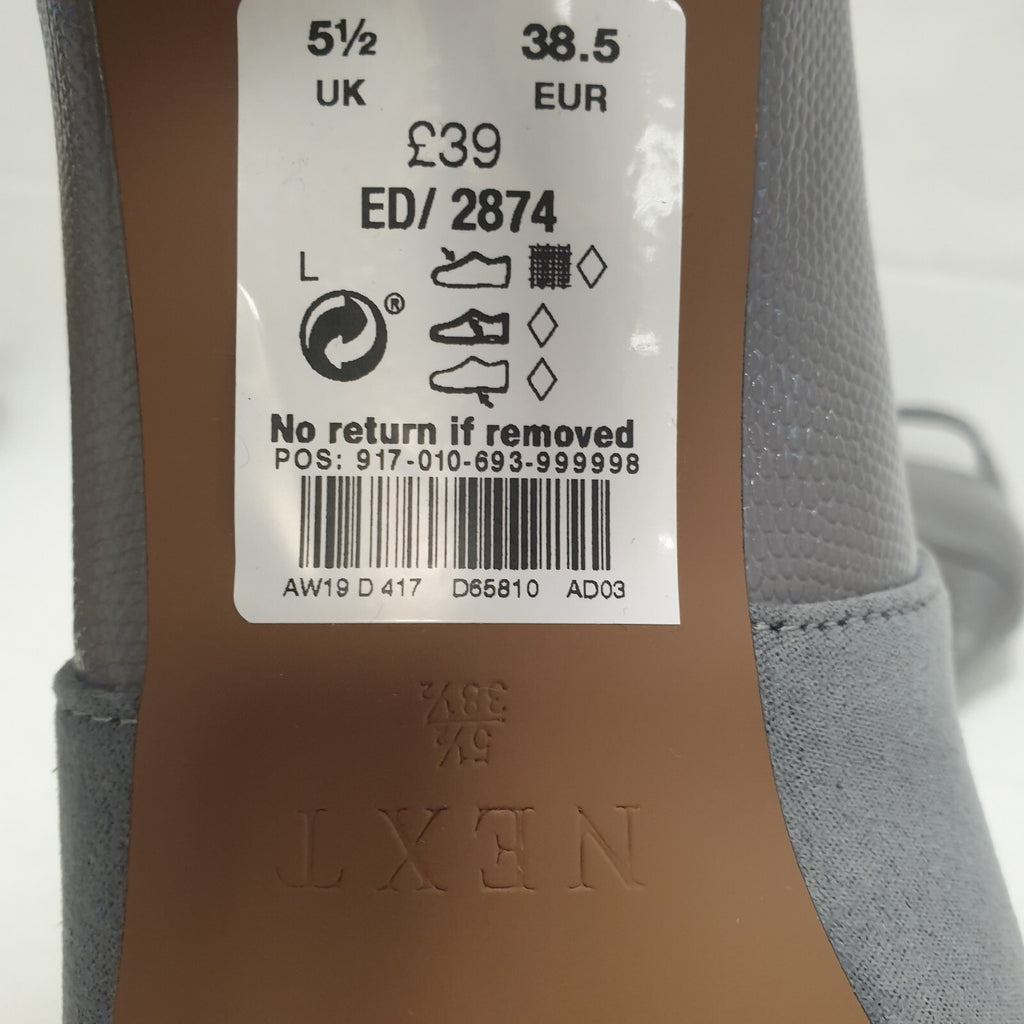 Next Forever Comfort Grey Peep Toe Heeled Shoes Uk 5.5 BNWOB