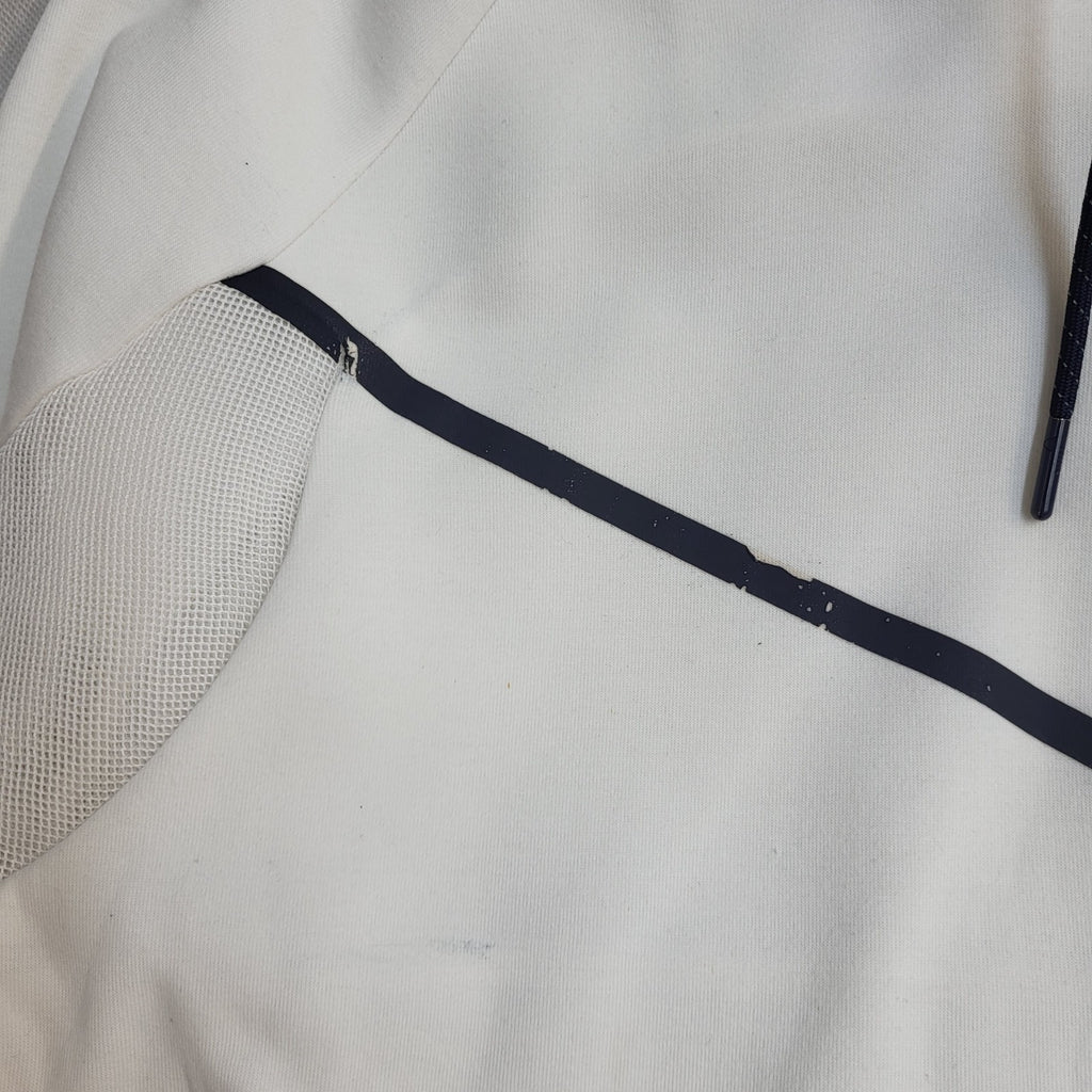 Nike White Black Y2K Full Zip Sports Mesh Underam Hoodie UK Men's Size L