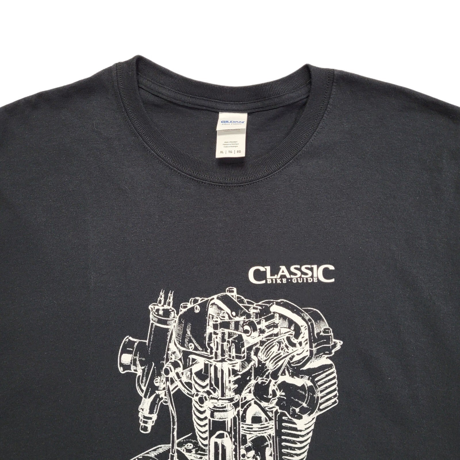 Gildan Vintage 90s Black Classic Bike Guide Short Sleeve T-Shirt Mens Size XL
