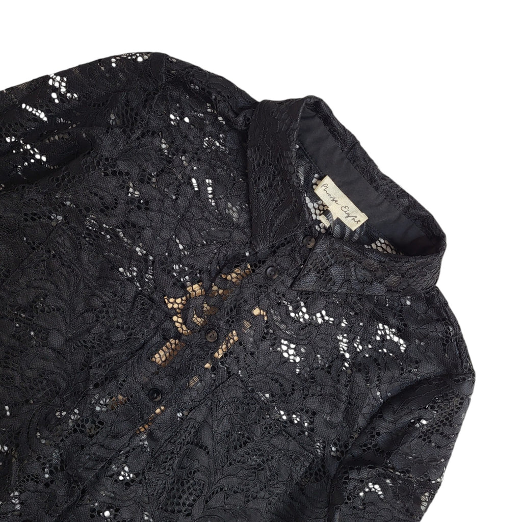 Phase Eight Gabby Black Lace Blouse Y2K 3/4 Sleeve BNWT UK Women's Size 8