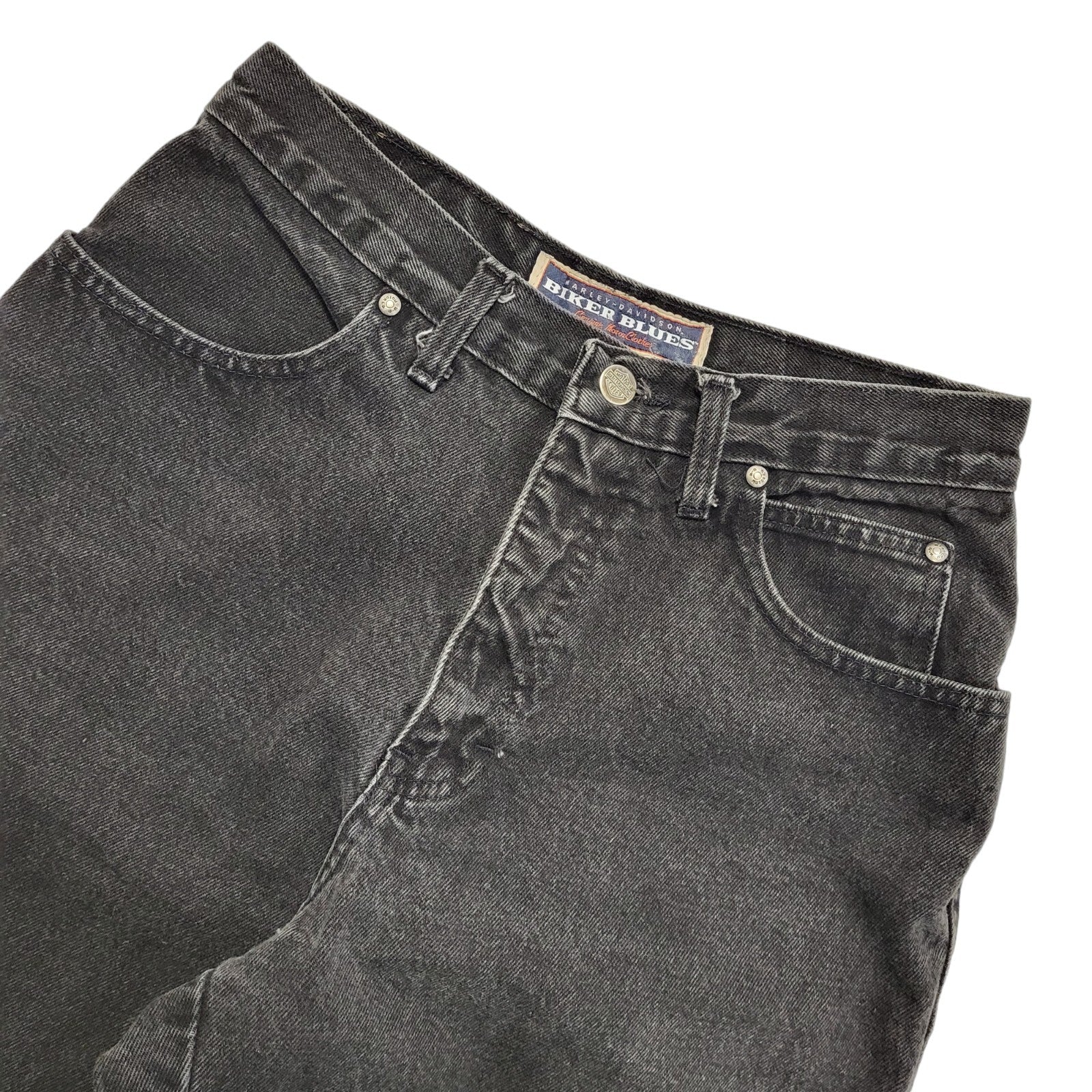 Biker Blues 80s Vintage Black Straight Leg Jeans Women's Size 10 W28 L33