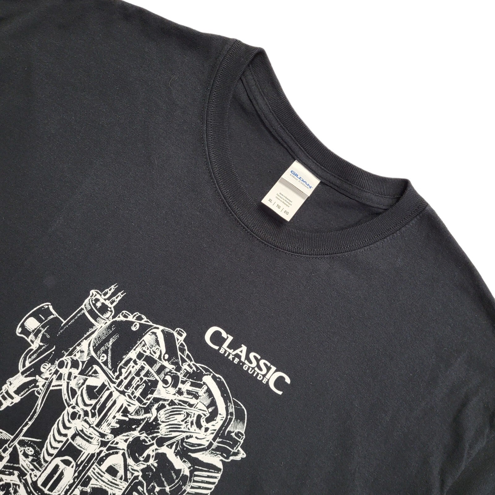 Gildan Vintage 90s Black Classic Bike Guide Short Sleeve T-Shirt Mens Size XL