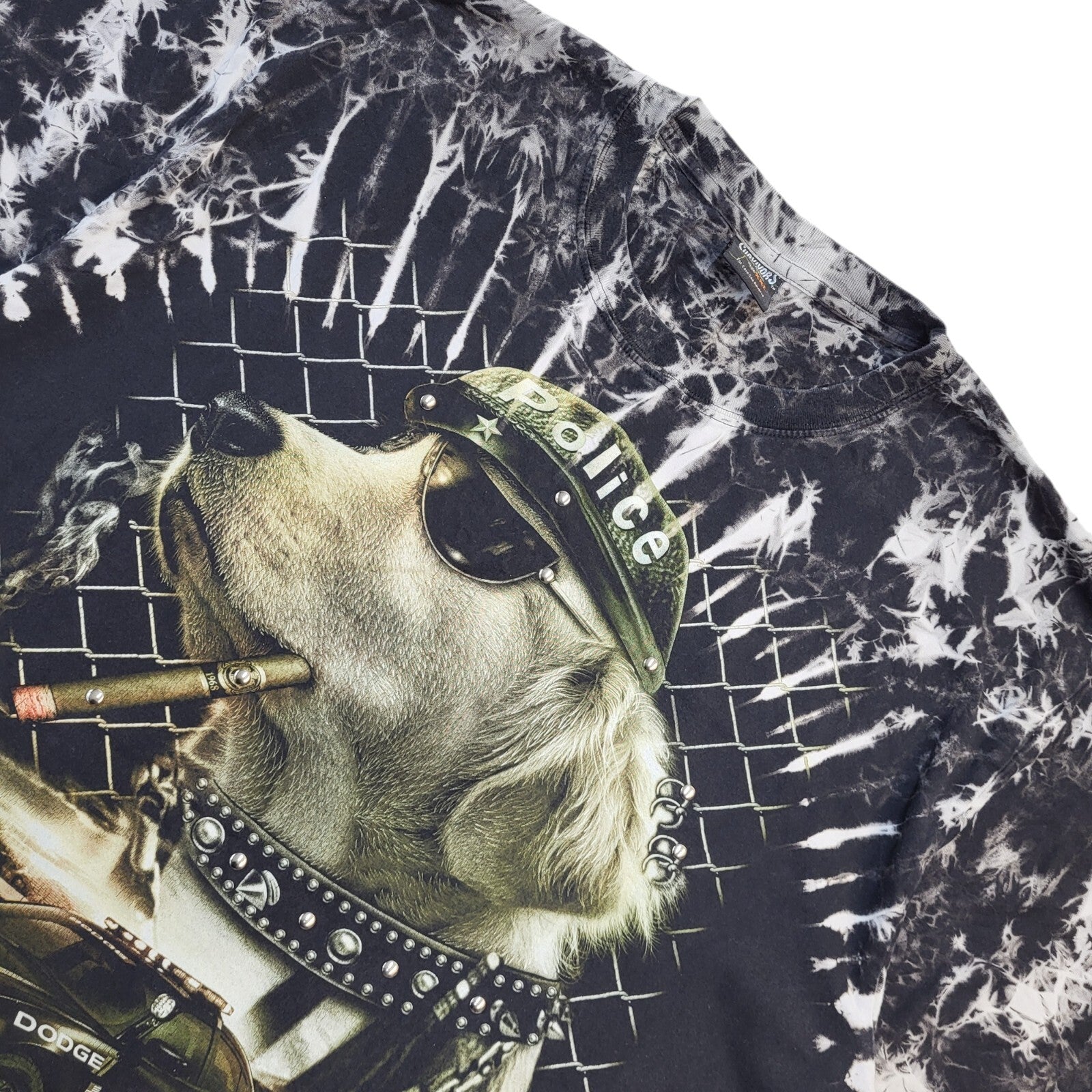 Survivers 90s Vintage Police Dog Black Crew Neck T-Shirt Men's XXL