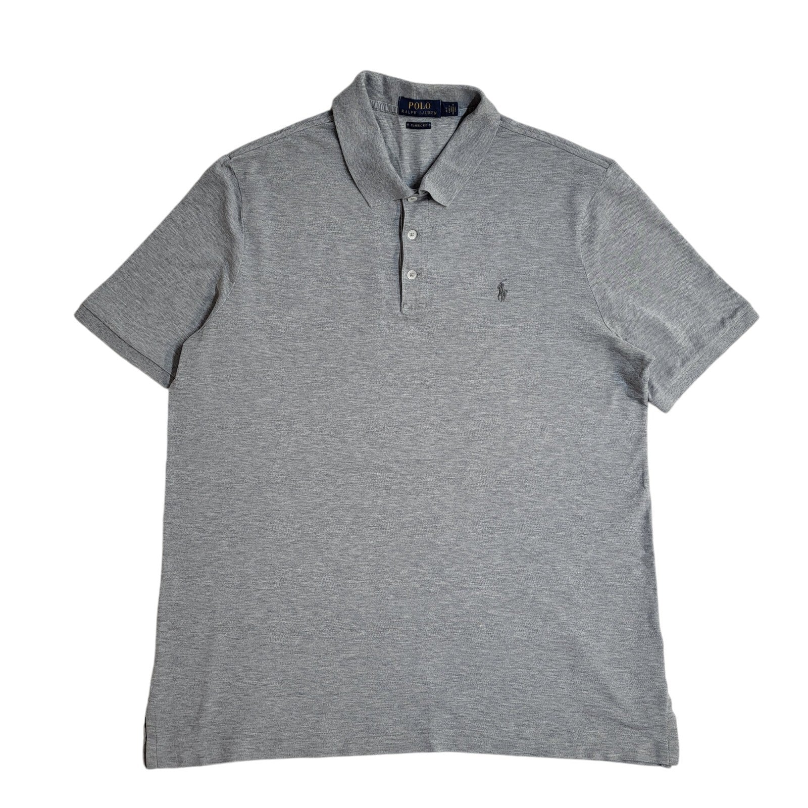 Polo Ralph Lauren Y2K Grey Short Sleeve Polo T- Shirt Men's Size L