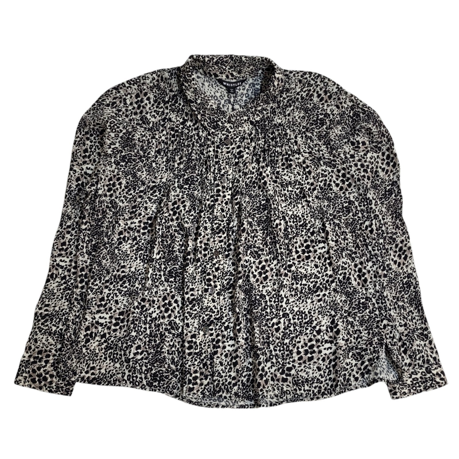 Whistles Black & Brown 90's Long Sleeve Animal Print BNWT Shirt Women's Size 16