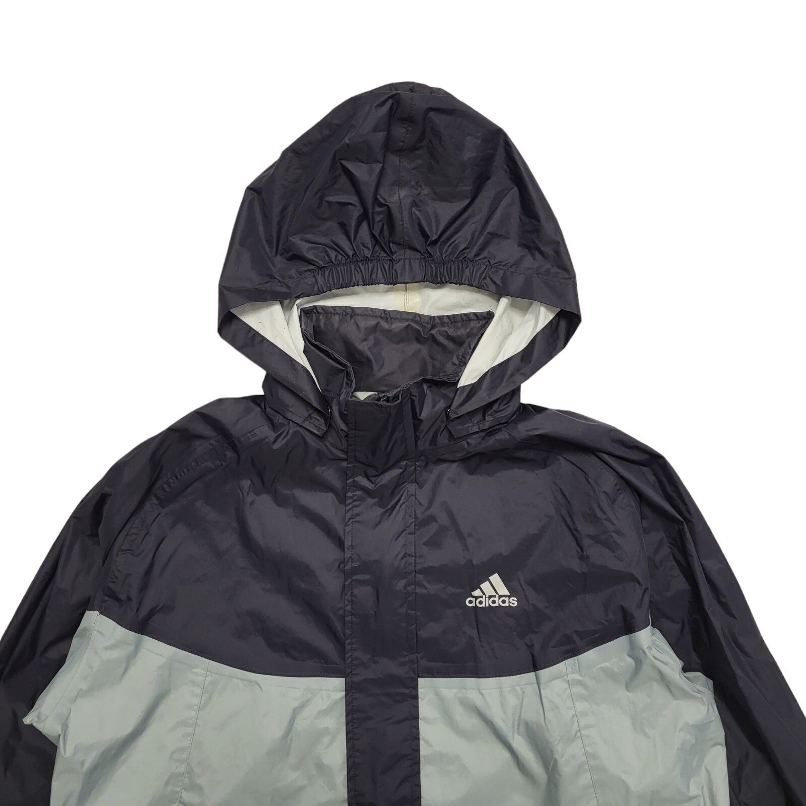 Adidas Y2K Blue Hooded Windbreaker Jacket Boys UK XL