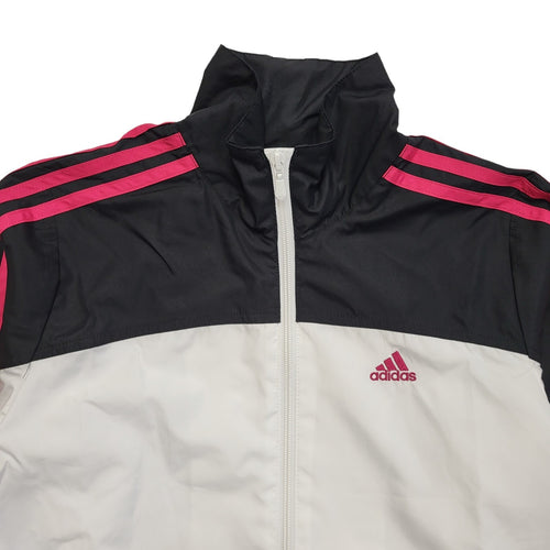 Adidas White & Black Vintage Y2K  Zipped Sports Jacket Uk Women's Size 10