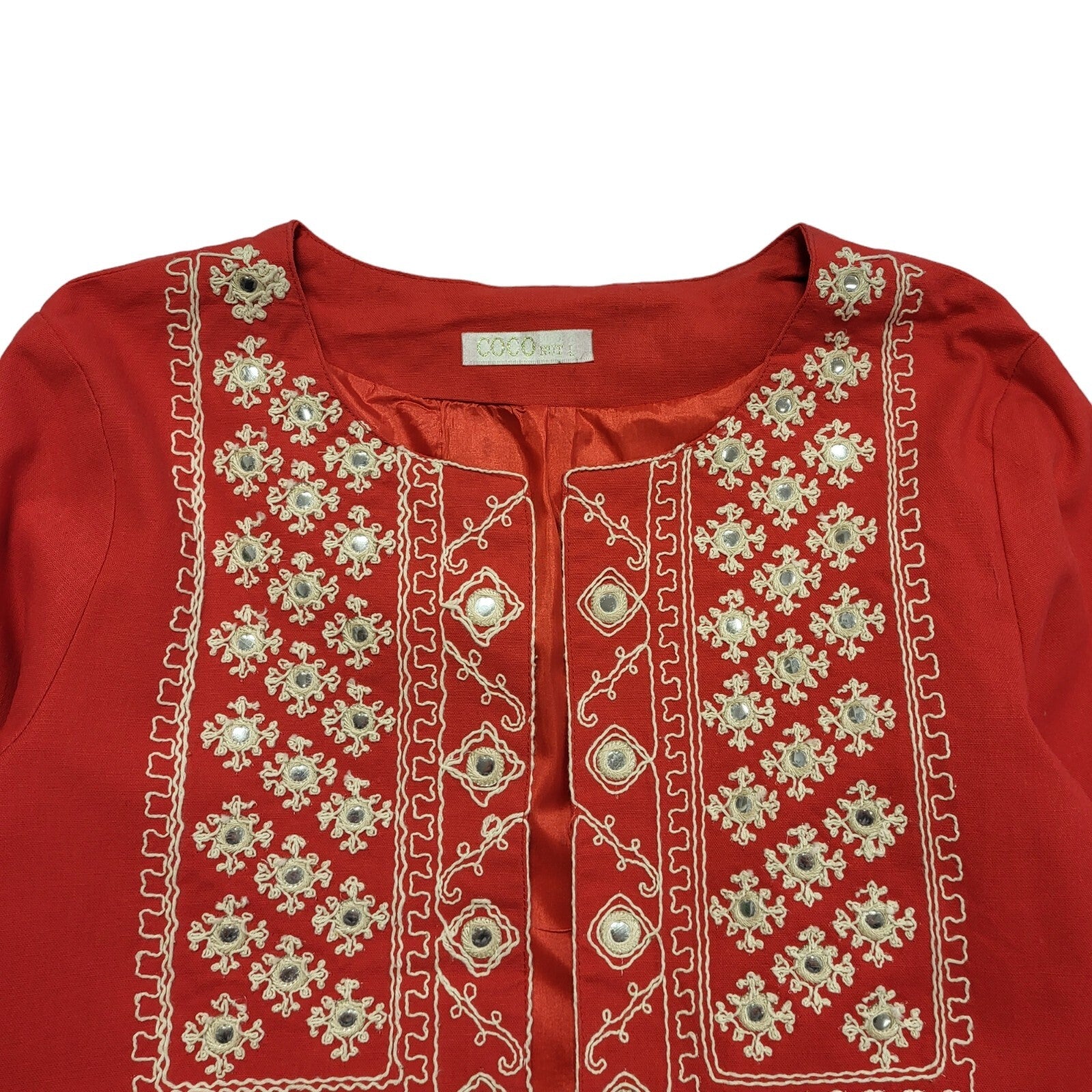 Coconut 90s Vintage Red Open Front Jacket Uk Women's Size Large