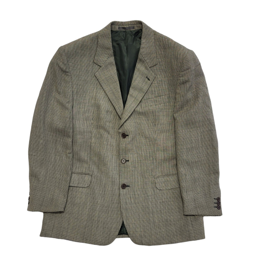 Next Vintage 80s Black/Grey Wool Suit Jacket Uk Men's Size XL 44"