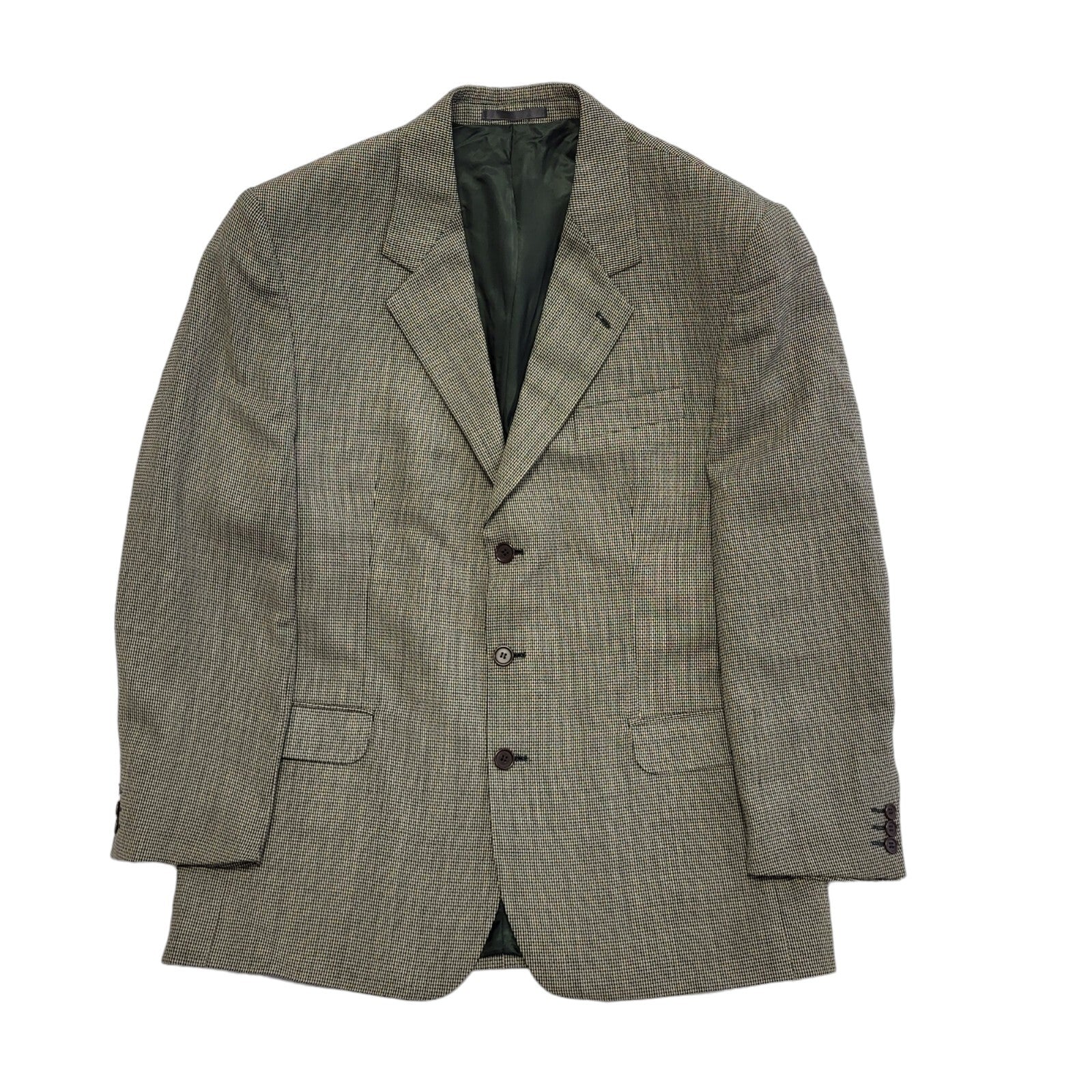 Next Vintage 80s Black/Grey Wool Suit Jacket Uk Men's Size XL 44"